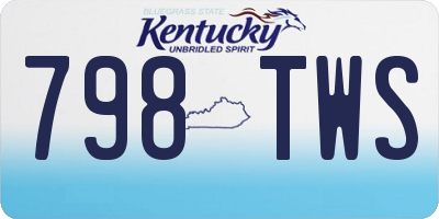 KY license plate 798TWS