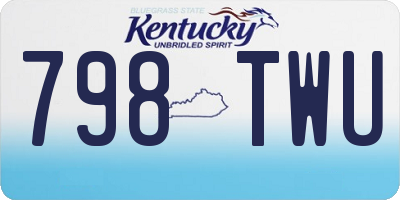 KY license plate 798TWU