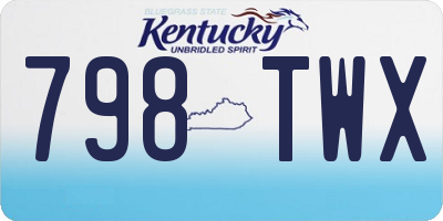 KY license plate 798TWX