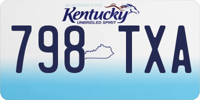 KY license plate 798TXA