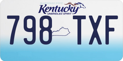 KY license plate 798TXF