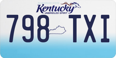 KY license plate 798TXI
