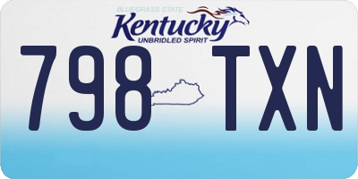 KY license plate 798TXN
