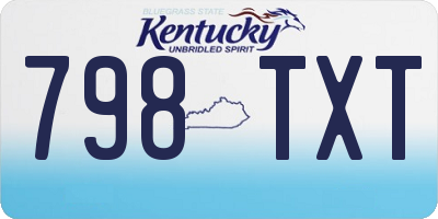 KY license plate 798TXT