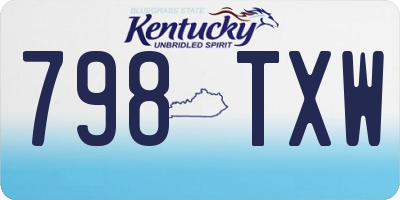 KY license plate 798TXW