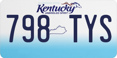 KY license plate 798TYS
