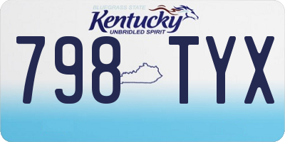 KY license plate 798TYX
