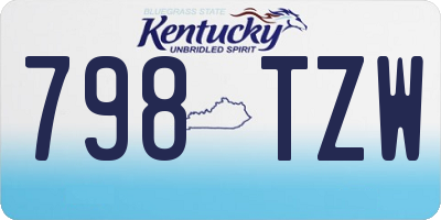 KY license plate 798TZW
