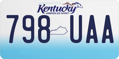 KY license plate 798UAA