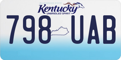 KY license plate 798UAB