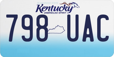 KY license plate 798UAC