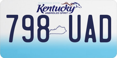 KY license plate 798UAD