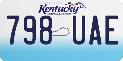 KY license plate 798UAE