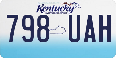 KY license plate 798UAH