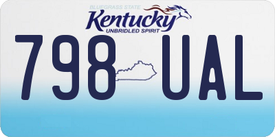 KY license plate 798UAL