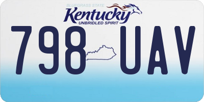 KY license plate 798UAV