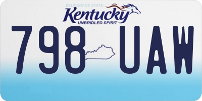 KY license plate 798UAW