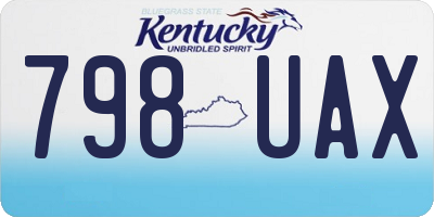KY license plate 798UAX
