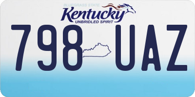 KY license plate 798UAZ