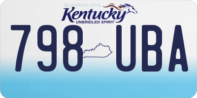 KY license plate 798UBA
