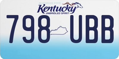 KY license plate 798UBB