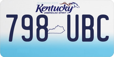 KY license plate 798UBC