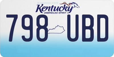 KY license plate 798UBD