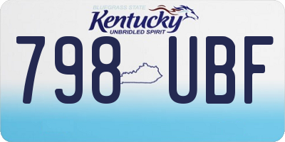 KY license plate 798UBF
