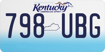 KY license plate 798UBG