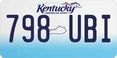 KY license plate 798UBI