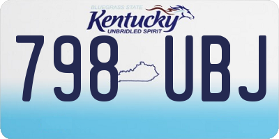 KY license plate 798UBJ