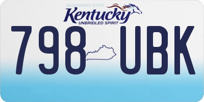 KY license plate 798UBK