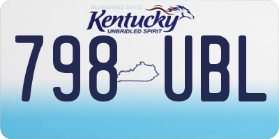 KY license plate 798UBL