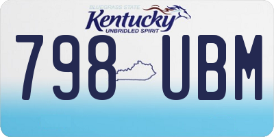 KY license plate 798UBM