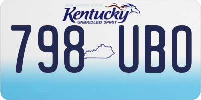 KY license plate 798UBO