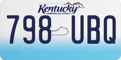 KY license plate 798UBQ