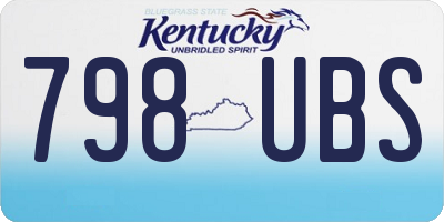 KY license plate 798UBS