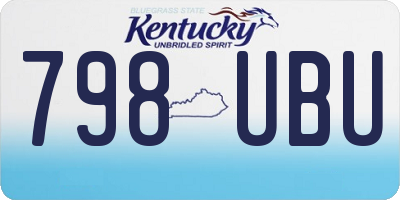 KY license plate 798UBU