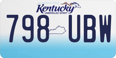 KY license plate 798UBW