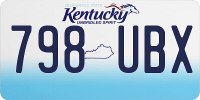 KY license plate 798UBX