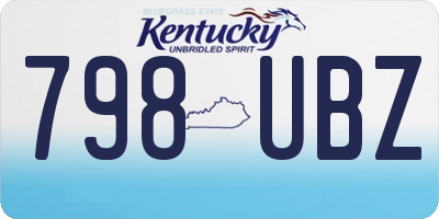 KY license plate 798UBZ