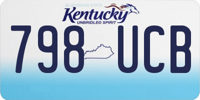 KY license plate 798UCB