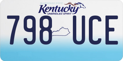 KY license plate 798UCE