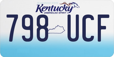 KY license plate 798UCF