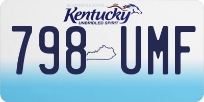 KY license plate 798UMF
