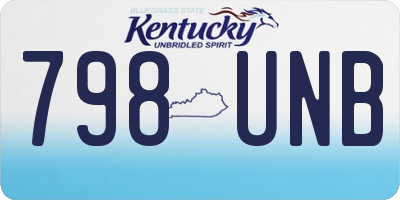 KY license plate 798UNB