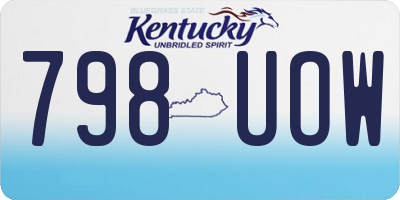 KY license plate 798UOW