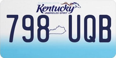 KY license plate 798UQB