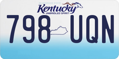 KY license plate 798UQN