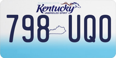 KY license plate 798UQO